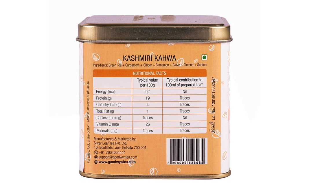 Goodwyn Tea Kashmiri Kahwa    Tin  100 grams